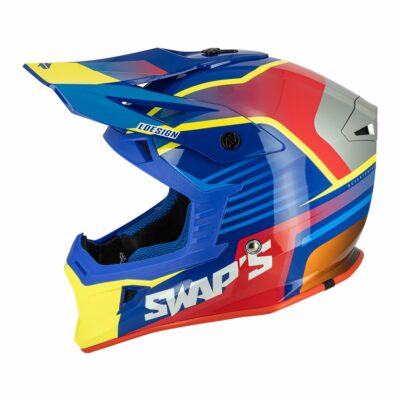 Casque Swaps Blur S818 bleu rouge jaune