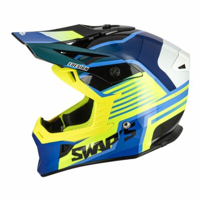 Casque  Swaps Blur S818 jaune fluo bleu