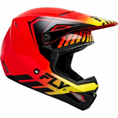 Casque Fly Racing  KINETIC MENACE ROUGE NOIR JAUNE 2024