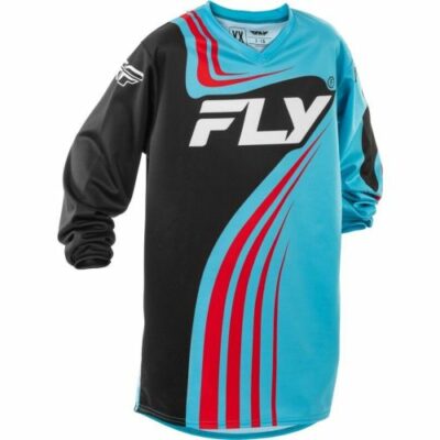 Maillot Cross Enfant FLY Racing F-16 CYAN/NOIR/ROUGE