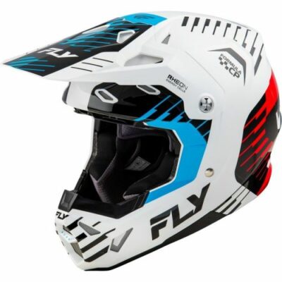 CASQUE CROSS FLY RACING CP SLICE BLANC/ROUGE/CYAN