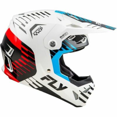 CASQUE CROSS FLY RACING CP SLICE BLANC/ROUGE/CYAN