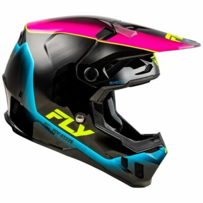 CASQUE CROSS FLY RACING FORMULA CC UNDERGLOW NOIR/ROSE/BLEU