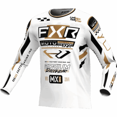 Le maillot cross enfant FXR Podium Gladiator Blanc 2025 est ici ! Parfait pour les jeunes pilotes, commandez-le sur mtc60.fr dès aujourd'hui.