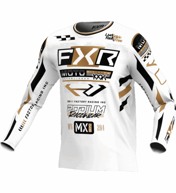 Le maillot cross enfant FXR Podium Gladiator Blanc 2025 est ici ! Parfait pour les jeunes pilotes, commandez-le sur mtc60.fr dès aujourd'hui.
