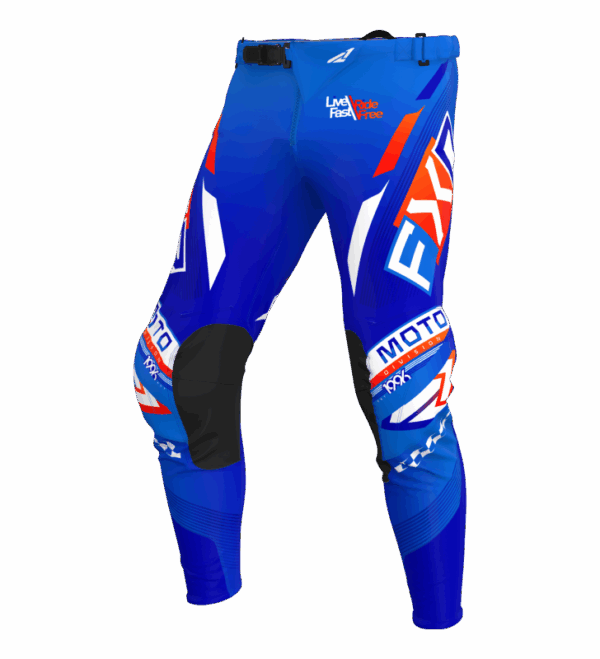 Offrez à votre enfant le pantalon cross FXR PODIUM GLADIATOR BLEU 2025. Conçu pour les jeunes pilotes, il est disponible sur mtc60.fr.