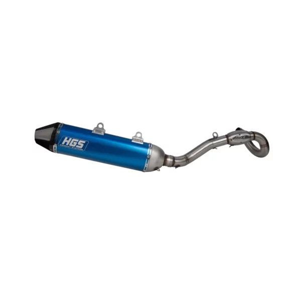 Découvrez la ligne complète inox alu Bleu avec embout carbone pour KTM 450 SX F et HUSQVARNA 450 FC 2023-2024. Disponible sur mtc60.fr