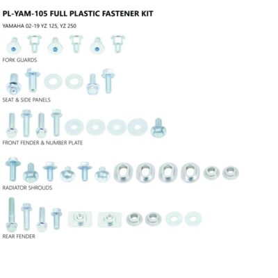 Découvrez notre kit complet de fixations plastiques pour motocross Yamaha YZ 125 et YZ 250 (02-21). Commandez dès maintenant sur mtc60.fr !