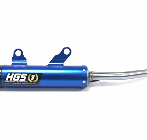 Découvrez le silencieux en aluminium bleu avec embout carbone HGS pour Yamaha YZ 125 (2005-2020). Performance et style au rendez-vous sur mtc60.fr