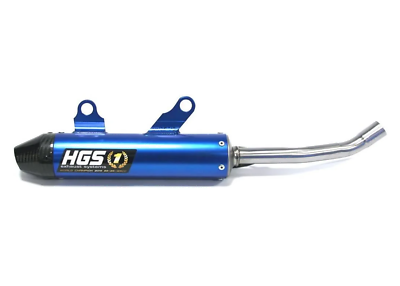 Découvrez le silencieux en aluminium bleu avec embout carbone HGS pour Yamaha YZ 125 (2005-2020). Performance et style au rendez-vous sur mtc60.fr